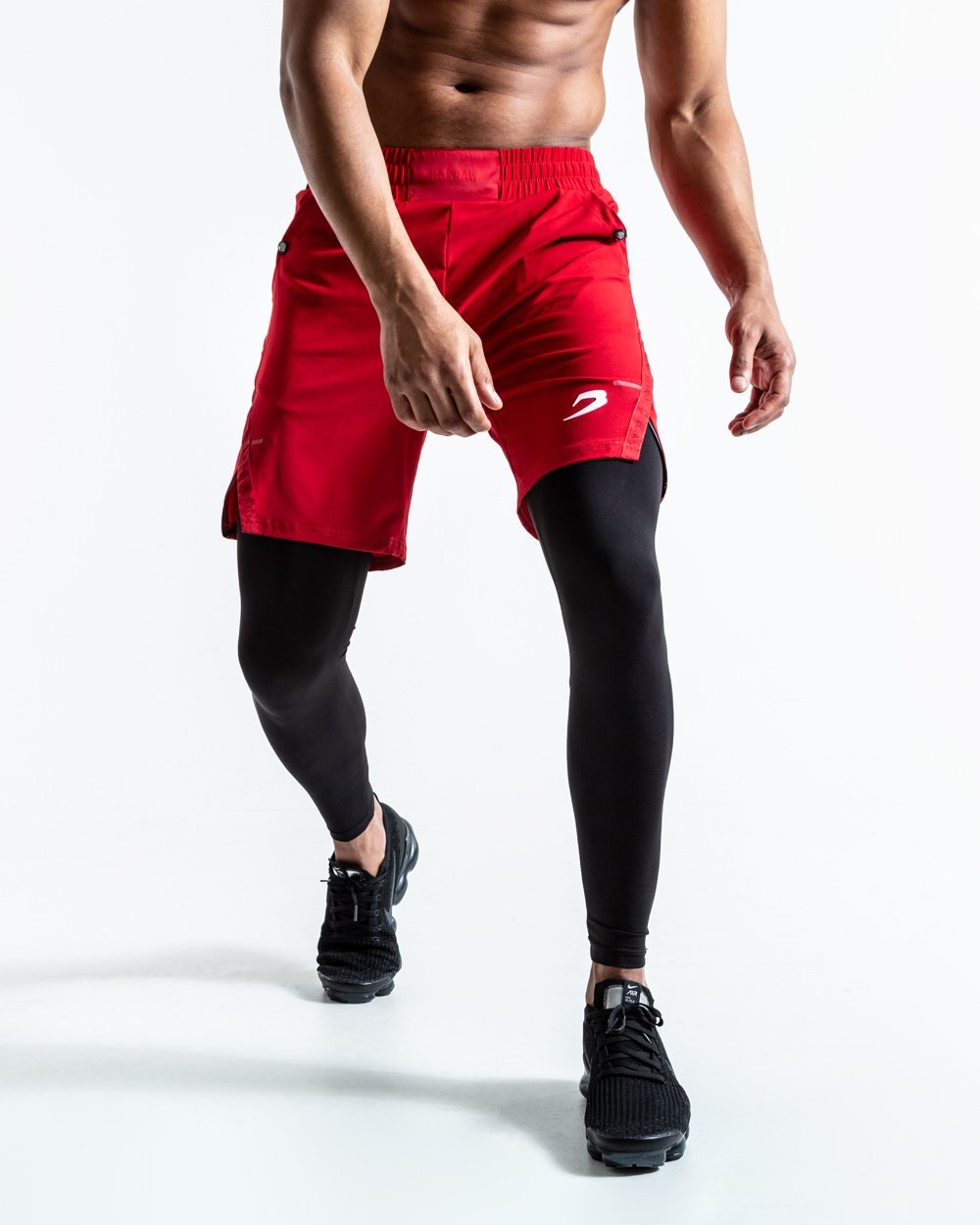 PEP SHORTS (2-IN-1 TRAINING TIGHTS) - RED