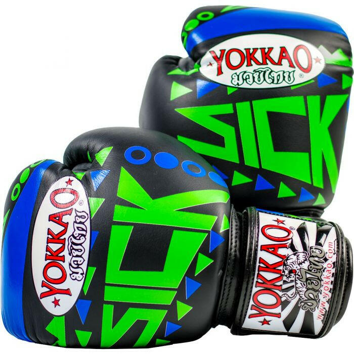 sick handschuhe sick muay thai boxing gloves blue/green