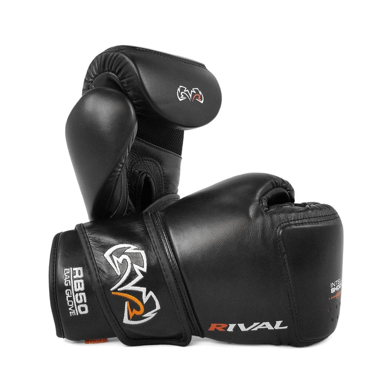 RIVAL RB50 INTELLI-SHOCK COMPACT BAG GLOVES - BLACK.
