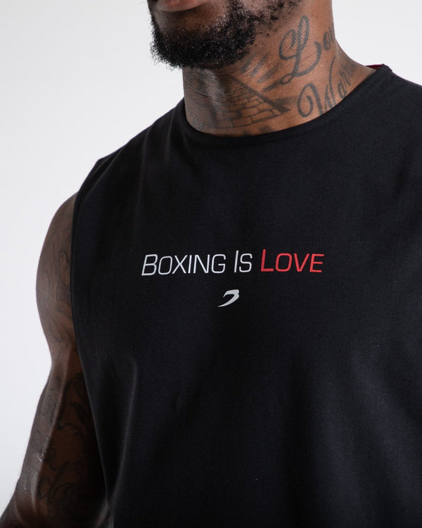BOXING IS LOVE MUSCLE TANK - BLACK.