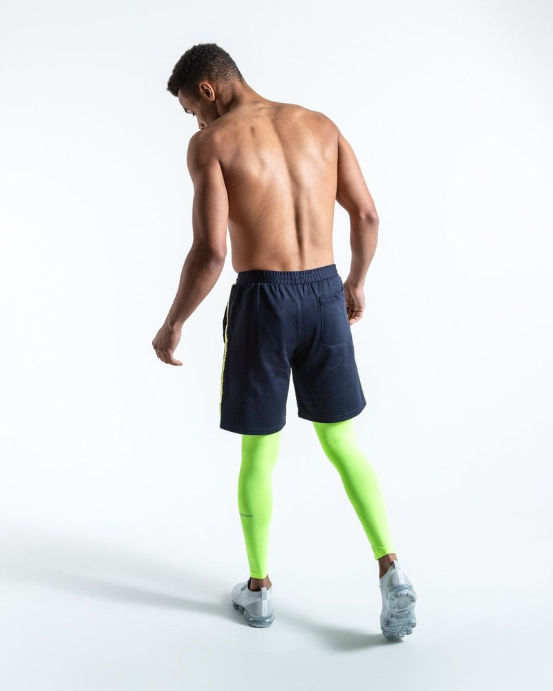 OG LOMA PEP SHORTS (2-IN-1 TRAINING TIGHTS) - NAVY/YELLOW.
