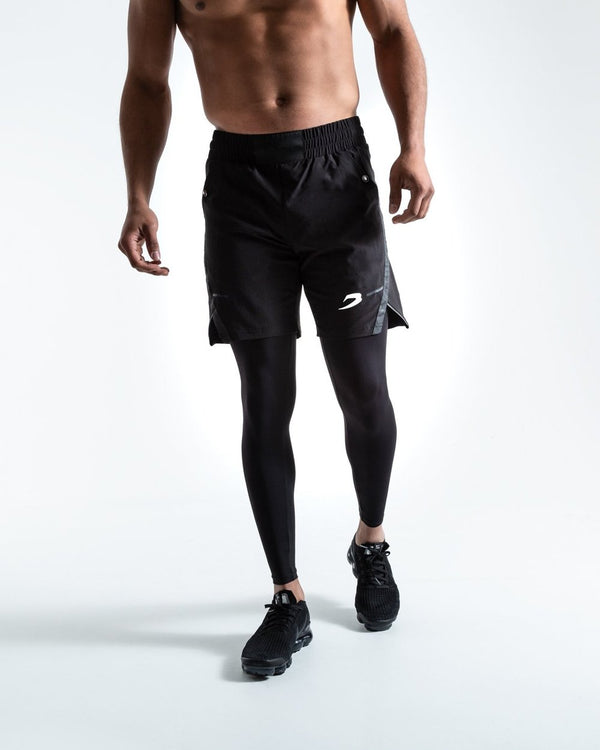PEP SHORTS (2-IN-1 TRAINING TIGHTS) - BLACK.