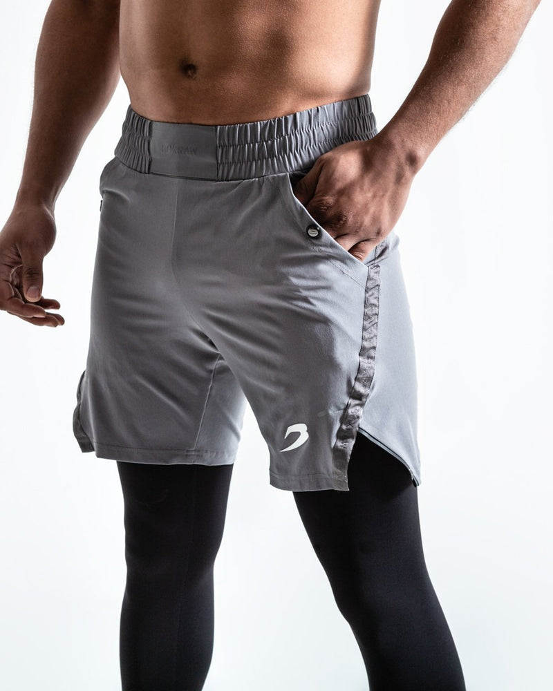 PEP SHORTS (2-IN-1 TRAINING TIGHTS) - GREY.