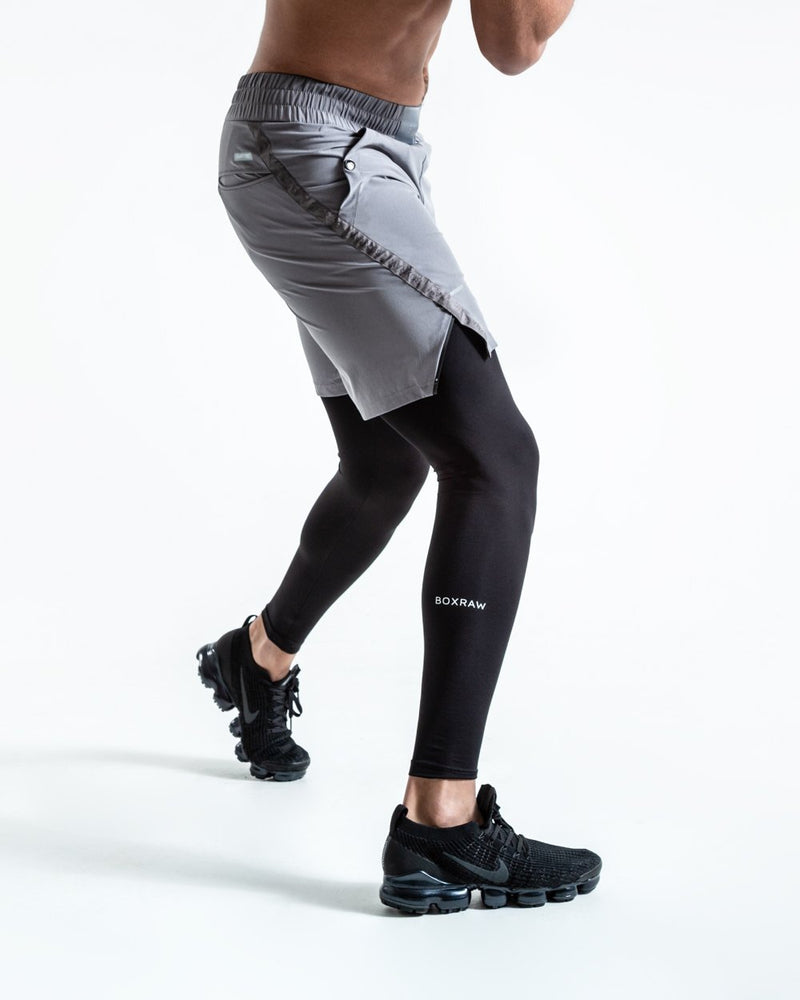 PEP SHORTS (2-IN-1 TRAINING TIGHTS) - GREY.