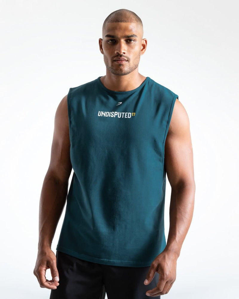 UNDISPUTED17 GRAPHIC MUSCLE TANK GREEN.