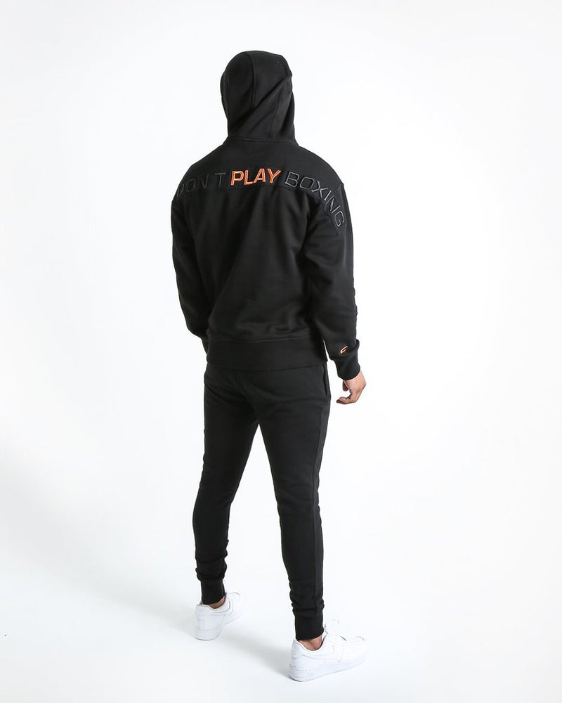 WE DON'T PLAY BOXING UNISEX HOODIE - BLACK.