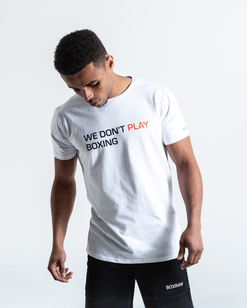 WE DON'T PLAY BOXING T-SHIRT - WHITE.