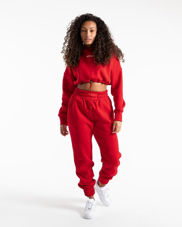 JOHNSON CROPPED HOODIE - RED.
