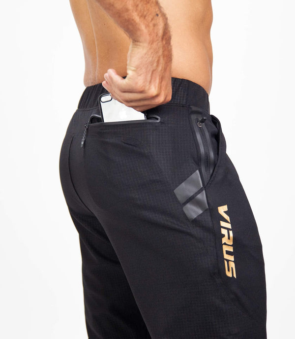 UNISEX KL2 FITTED ACTIVE REVORY PANT - BLACK/GOLD.