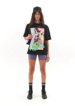 POWER UP TEE IN BLACK