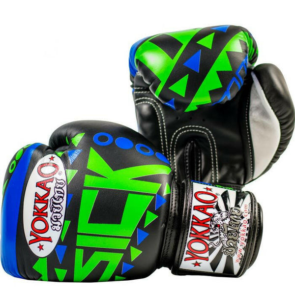 SICK MUAY THAI BOXING GLOVES BLUE/GREEN.