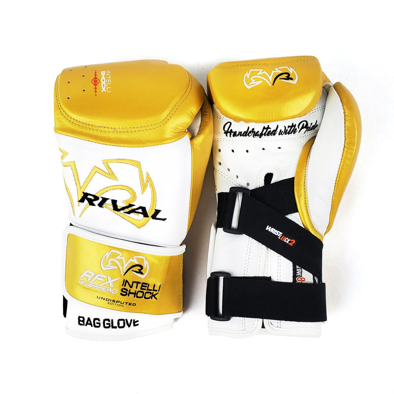 RIVAL RFX-GUERRERO INTELLI-SHOCK BAG GLOVES UNDISPUTED EDITION - WHITE/GOLD.